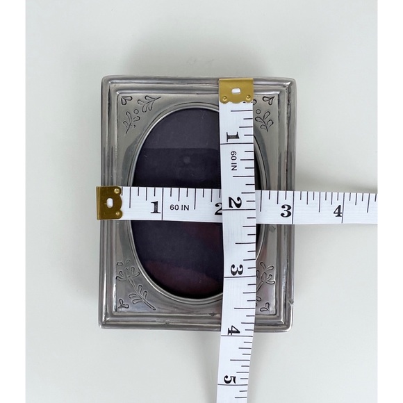 VINTAGE PIERRE DEUX OVAL PHOTO PICTURE FRAME PEWTER LEAD FREE - Picture 7 of 7